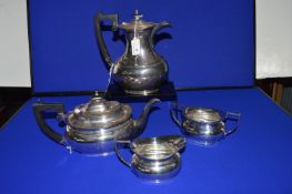 Hallmarked Silver 4pc Tea Set - Sheffield 1975, ~1854g total