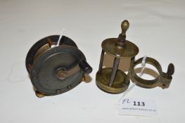 2x Victorian Brass Fly Fishing Reels