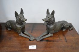 Pair of Spelter Dog Figures