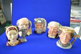 5x Royal Doulton Character Jugs Including William Shakespeare
