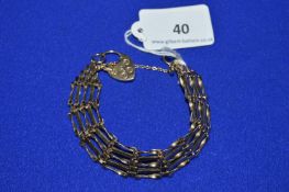 9ct Gold Gate Chain Bracelet with Locket ~17.5g