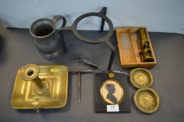 Small Collectibles Including Microscope, Cameo, etc.