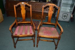 Pair of Large Mahogany Barley Twist Armchairs