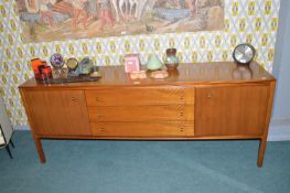 Retro Teak Sideboard with Three Central Drawers and Two Cupboard 6ft long