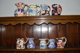 9x Victorian Jugs Including Masons etc.