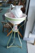 Victorian Wash Stand Jug & Bowl Set by Defender of England with Floral Design