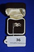 9ct Gold Braid Ring set with CZs, Size: P, ~3.1g gross