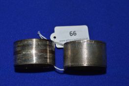 2x Hallmarked Silver Napkin Rings - Birmingham, ~68g total