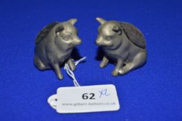 2x Pewter Pin Cushions