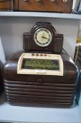 Bush Type DAC10 Bakelite Valve Radio, and an Elco Bakelite Clock