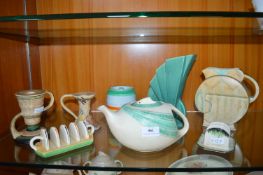 1930’s Pottery Candlesticks, Toast Racks, Vases, etc. by Bewa, Beswick, etc.