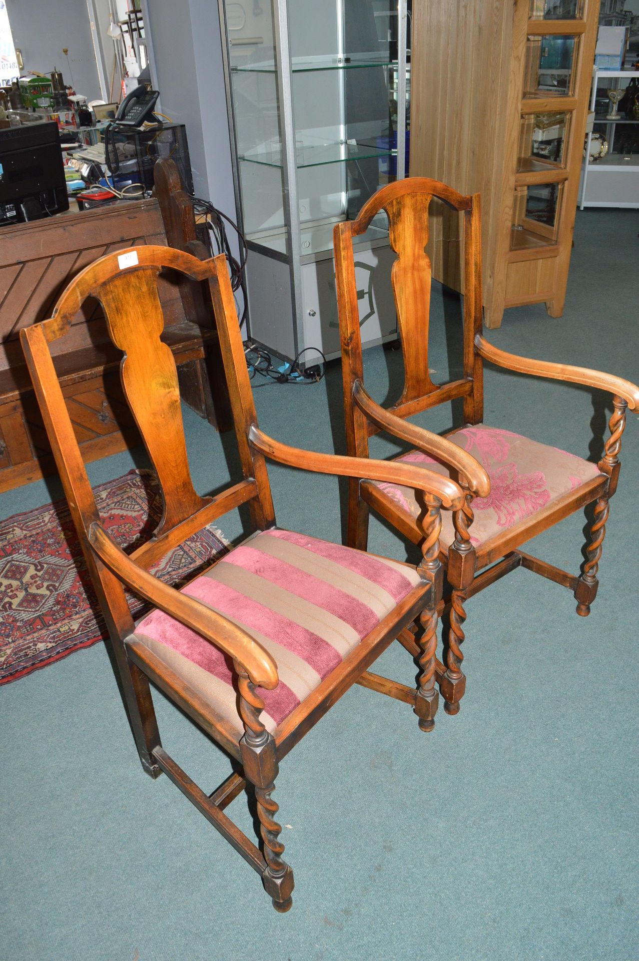 Pair of Large Mahogany Barley Twist Armchairs - Image 2 of 2