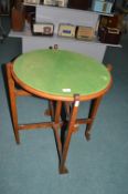 Edwardian Oak Folding Double Sided Circular Card Table