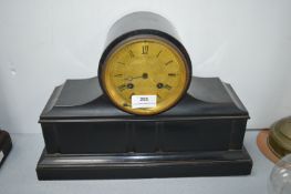 Ebonised Mantel Clock with Brass Face