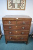 Victorian Inlaid Mahogany Two Over Three Chest of Drawers