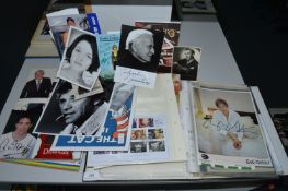 Quantity of Albums and Loose Signed Photographs Including Stage, TV, and Musicians