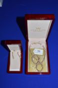 Tenerife Cultured Freshwater Pearl Necklace and Earrings with 9ct Gold Clasp - In Original
