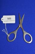 Pair of Hallmarked Sterling Silver Handled Scissors with Steel Blades - Birmingham 1923