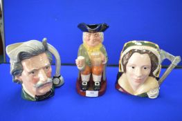 2x Doulton Character Jugs, and a Happy John Toby Jug