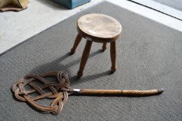 Small Victorian Stool and a Carpet Beater