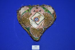 First World War Sweetheart Cushion “Duke of Wellington West Riding Regiment” Hand Embroidered &