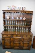 Oak Dresser with Carved Base 140x44cm x 180cm high