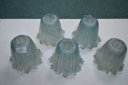 5x Vintage Glass Lampshades