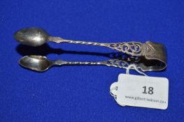 Hallmarked Silver Sugar Tongs - Birmingham 1894, ~24g