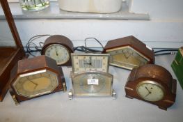 6x Vintage Clocks Including Some Electric