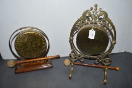 Two Tabletop Dinner Gongs