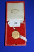 9ct Gold Football Association Challenge Trophy Runners Up Medal - Hallmarked Birmingham 1975, 13.9g,