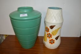 Wedgewood Keith Murry Green Ceramic Vase, plus One Other