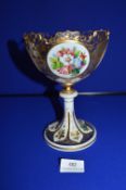 Victorian Hand Painted Glass Goblet with Child Portrait Panels and Flowers