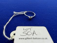 9ct White Gold Diamond Solitaire Ring ~1.8g gross