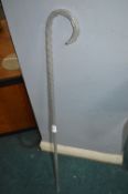 Victorian Coloured Glass Twisted Walking Cane
