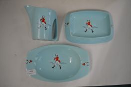 3x Johnny Walker Pub Advertising Items by Wade Including Water Jug, and Dishes