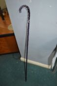 Victorian Coloured Glass Twisted Walking Cane
