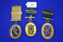 3x North & East Riding of Yorkshire Masonic Jewels