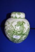 Large Masons Green Ginger Jar