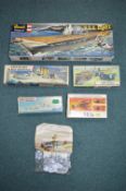 6x Assorted Model Kits Including Revel USS Essex Aircraft Carrier