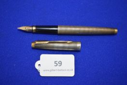 Parker Fountain Pen with Sterling Silver Barrel & Cap, and 14ct Gold Nib