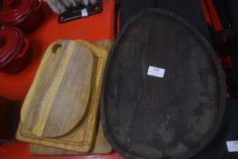 Quantity of Wooden Chopping Boards and a Serving Tray