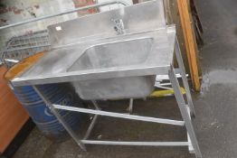 Stainless Steel Single Bowl Sink Unit 120x80cm x 125cm high