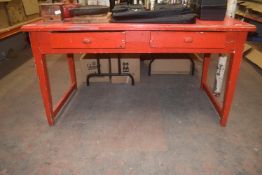 *Red Wooden Table 150x80cm x 85cm high