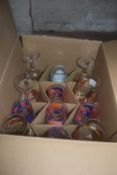 Box of Assorted Branded Bar Glasses Including Madri, Sharp’s, etc.