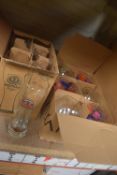 Box of Assorted Branded Bar Glasses and a Box of Erdinger Pint Glasses