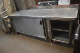 Stainless Steel Hot Cupboard on Castors 220x70cm x 85cm high