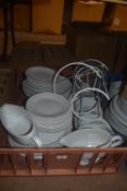 Box of Assorted White Plates, Bowls, etc.