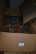 Box of Assorted Branded Bar Glasses Including Madri, Aspall, etc.