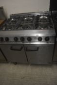 Commercial Six Burner Gas Stove over Oven